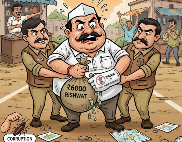 भ्रष्टाचार निवारण संगठन ने बहराइच में 6 हज़ार की रिश्वत लेते राजस्व निरीक्षक को रंगे हाथों पकड़ा