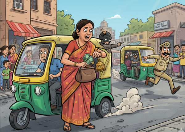 बुद्धेश्वर चौराहे पर झुमकी चोरी कर बदमाश हुए फरार, रिश्तेदार के घर मुंडन समारोह में जा रही थी महिला