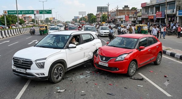 रांग साइड से वाहन ने मारी टक्कर, विरोध करने पर चालक व साथी की हुई पिटाई