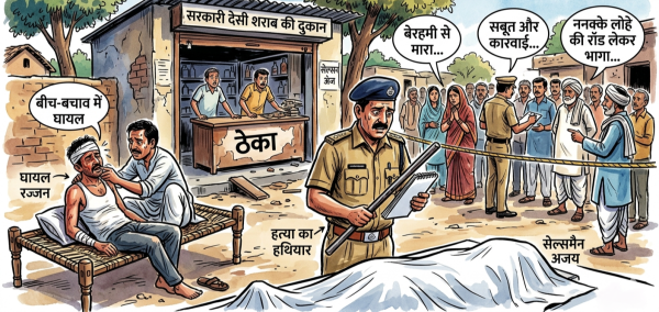 शराब सेल्समैन की लोहे की रॉड से मारकर हत्या, बीच-बचाव में एक घायल