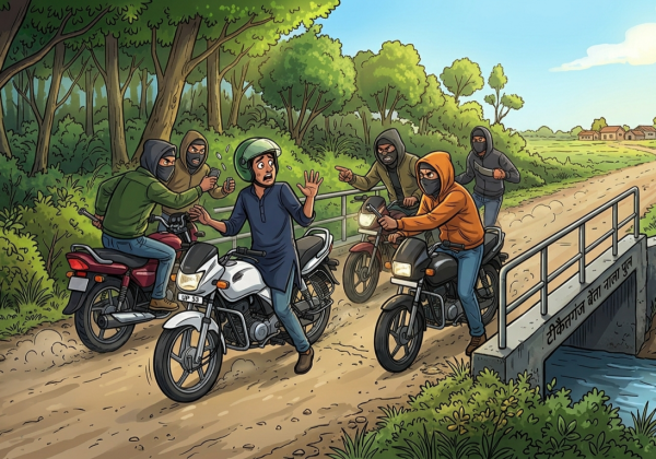 काकोरी में बाइक सवार बदमाशों का तांडव, युवक से मारपीट कर मोबाइल लूटा