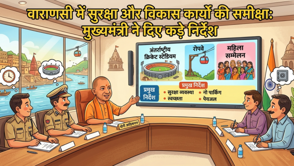 वाराणसी में सुरक्षा और विकास कार्यों की समीक्षा: मुख्यमंत्री ने दिए कड़े निर्देश