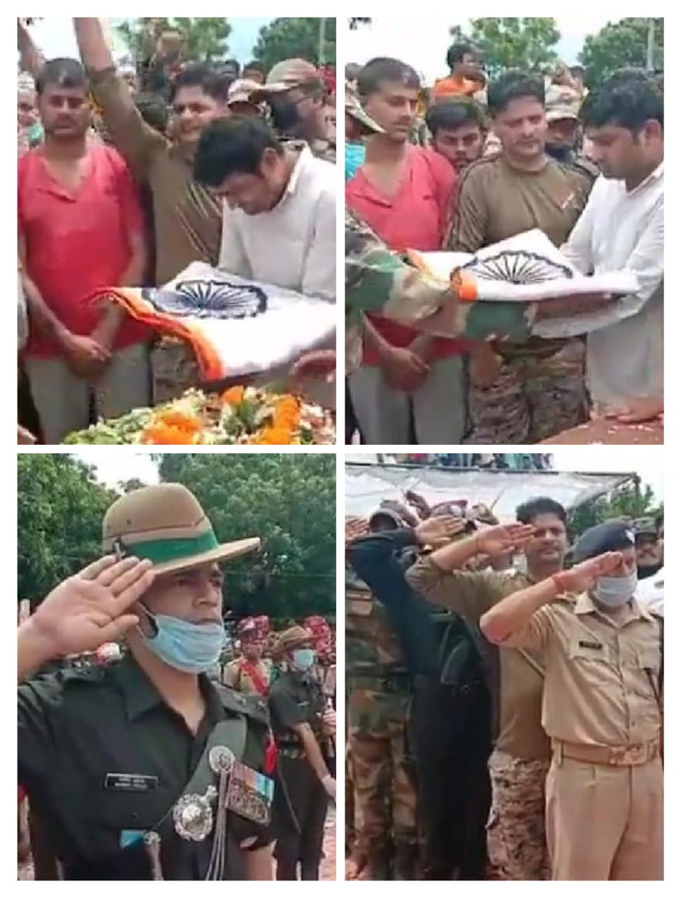 मिर्जापुर जिले के थाना जिगना अन्तर्गत गौरा गांव के शहीद रवि सिंह की हुई अंत्येष्टि