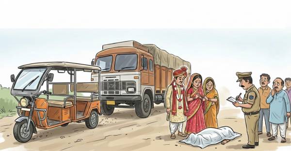 शादी से लौट रहे परिवार पर टूटा दुखों का पहाड़, ट्रक और ई-रिक्शा की भीषण टक्कर में चालक व मासूम की मौत