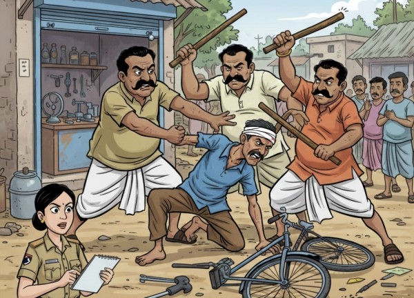 पैसे मांगने पर साइकिल मैकेनिक की बेरहमी से पिटाई