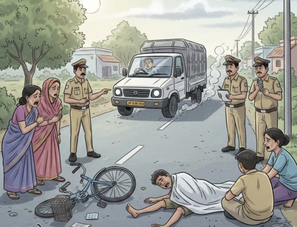 लखनऊ के रहीमाबाद में दर्दनाक सड़क हादसा, डाला वाहन की टक्कर से 15 वर्षीय किशोर की मौके पर मौत