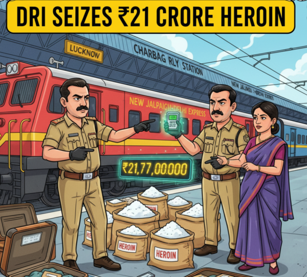 DRI ने चारबाग रेलवे स्टेशन पर पकड़ी ₹21 करोड़ की हेरोइन