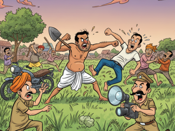 खुशहालगंज में खूनी संघर्ष का ड्रामैटिक मोड़: ज़मीनी विवाद में चली लात-घूँसे, गोलीबारी की अफवाह बेबुनियाद निकली!