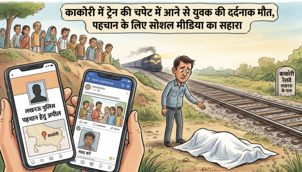 काकोरी में ट्रेन की चपेट में आने से युवक की दर्दनाक मौत, पहचान के लिए सोशल मीडिया का सहारा