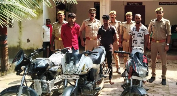 चोरी की 3 मोटर साइकिल के साथ 3 शातिर अभियुक्त गिरफ्तार