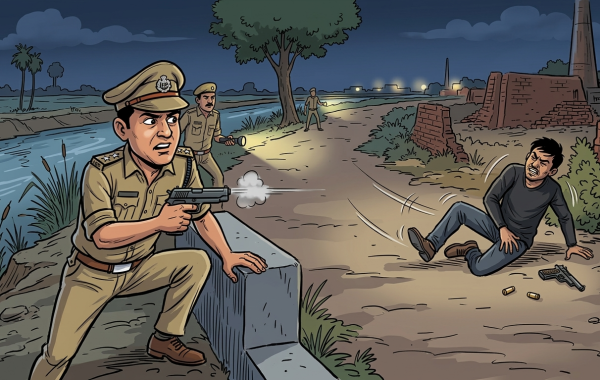 मोहनलालगंज में डबल मर्डर के आरोपी के साथ पुलिस की मुठभेड़, पैर में लगी गोली