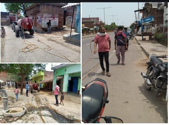 नव निर्वाचित महिला प्रधान की मौत के बाद,सचिव ने समझी जिम्मेदारी करवाया सैनेटाइज