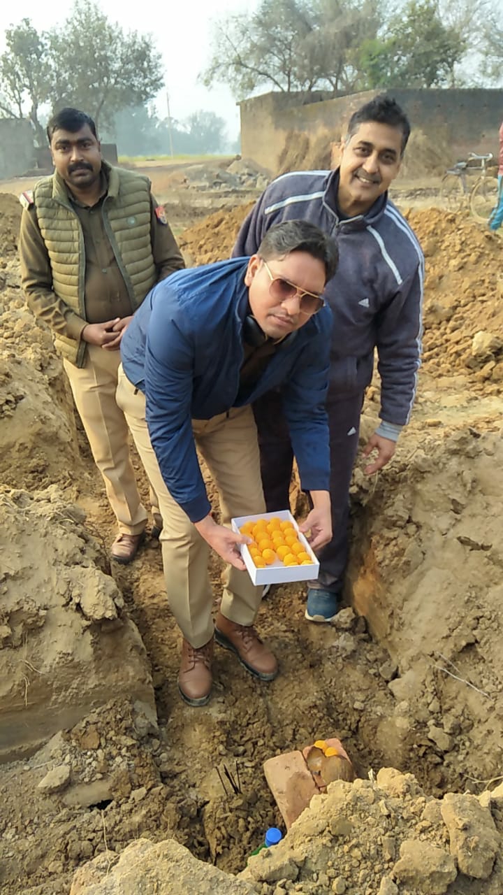 तिल्हापुर पुलिस चौकी के नये भवन निर्माणण का सीओ ने किया नींव पूजन