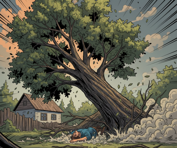 पेड़ काटते समय अचानक ऊपर गिरने से युवक की दर्दनाक मौत, अस्पताल में परिजनों का हंगामा