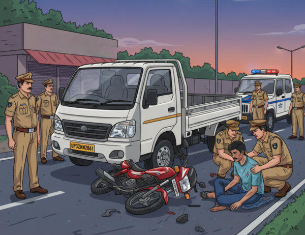 आउटर रिंग रोड पर डाला और बाइक की जोरदार भिड़ंत, दो युवक गंभीर रूप से घायल