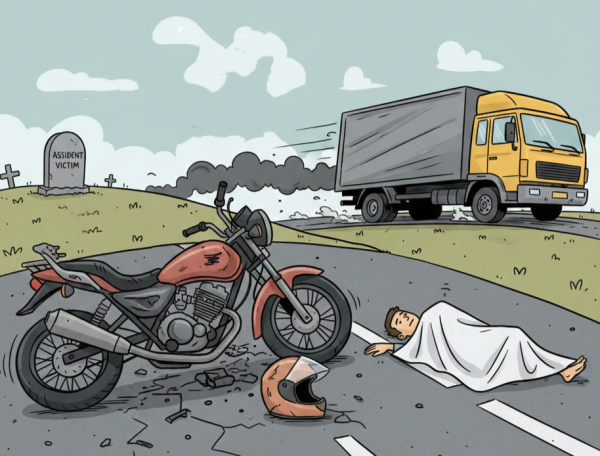 सड़क हादसे में बाइक सवार युवक की मौत