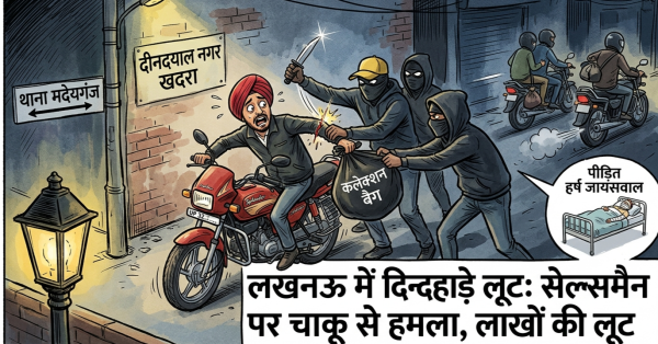 शराब की दुकान के सेल्समैन से हथियार के बल पर लूट