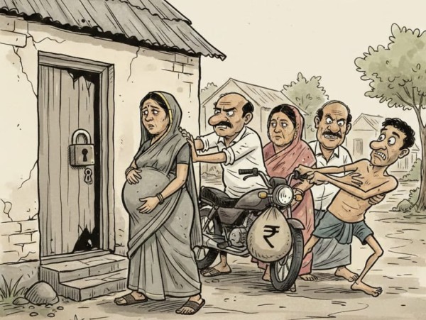 दहेज लोभी ससुरालियों ने गर्भवती बहू को घर से निकाला, मामला दर्ज